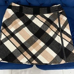 Plaid wool skirt